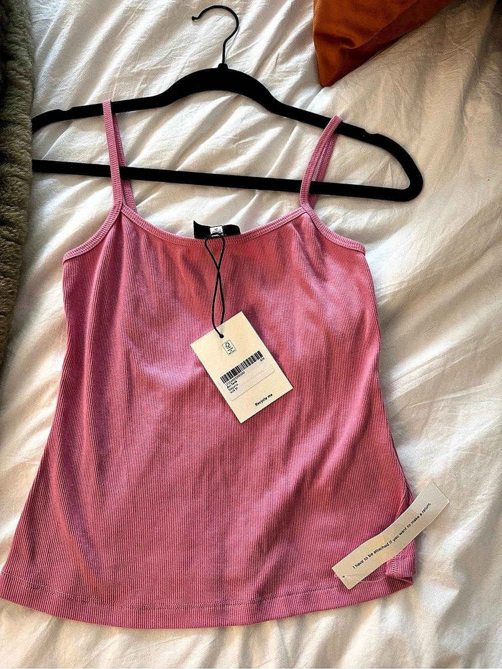 Reformation Avi Tank Ribbed Tank Top in Pink Size Small NWT